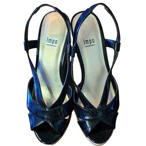 Wedge Heels, patent leather and cork size 7.5 - Picture 2 of 5